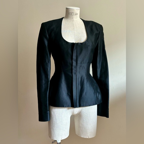 NWOT Rosie Assoulin U-Turn Fitted Mikado Blazer Tailored Silk Jacket $1795 - Picture 6 of 15